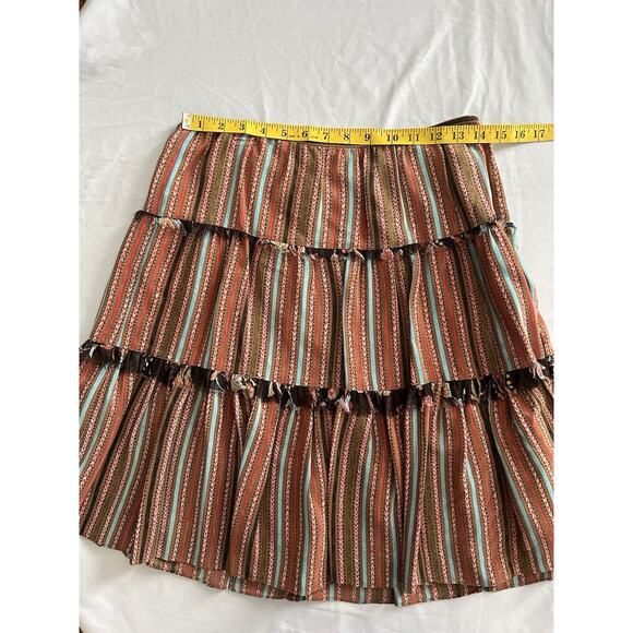Worth Boho Silk Short Tiered Skirt Womens Size 4 Multicolored Festival Hippie - Picture 5 of 6